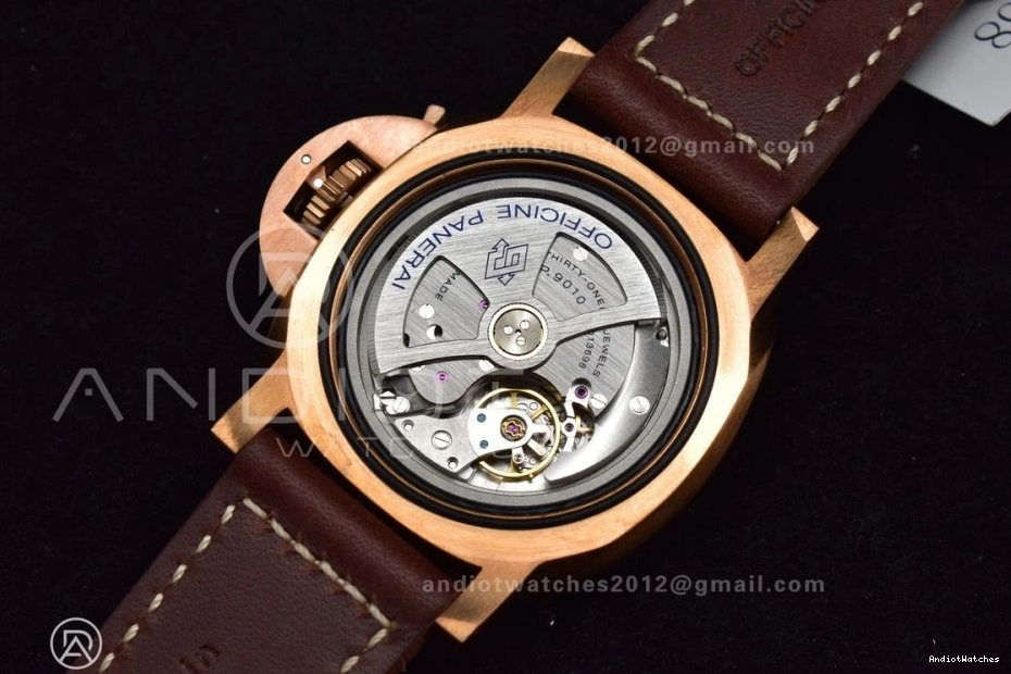 on Calfskin Edition Clone Brown PAM968 SunProtective Best Strap 1:1 Bronzo Brown VSF Dial Bezel and Ceramic 995 P.9010 V 0219